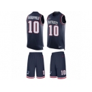 Men's Nike New England Patriots #10 Jimmy Garoppolo Limited Navy Blue Tank Top Suit NFL Jersey