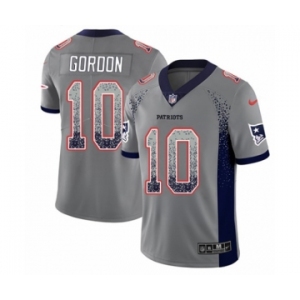 Men's Nike New England Patriots #10 Josh Gordon Limited Gray Rush Drift Fashion NFL Jersey