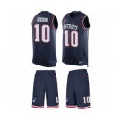 Men's Nike New England Patriots #10 Josh Gordon Limited Navy Blue Tank Top Suit NFL Jersey