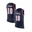 Men's Nike New England Patriots #10 Josh Gordon Navy Blue Rush Player Name & Number Tank Top NFL Jersey