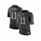 Men's Nike New England Patriots #11 Julian Edelman Limited Black Gold Salute to Service NFL Jersey