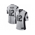 Men's Nike New England Patriots #12 Tom Brady Limited Gray Gridiron II NFL Jersey