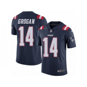 Men's Nike New England Patriots #14 Steve Grogan Limited Navy Blue Rush NFL Jersey