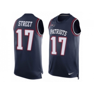 Men's Nike New England Patriots #17 Devin Street Limited Navy Blue Player Name & Number Tank Top NFL Jersey