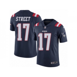 Men's Nike New England Patriots #17 Devin Street Limited Navy Blue Rush NFL Jersey