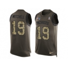 Men's Nike New England Patriots #19 Malcolm Mitchell Limited Green Salute to Service Tank Top NFL Jersey