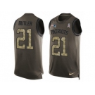 Men's Nike New England Patriots #21 Malcolm Butler Limited Green Salute to Service Tank Top NFL Jersey