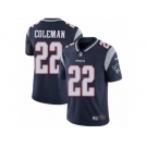 Men's Nike New England Patriots #22 Justin Coleman Vapor Untouchable Limited Navy Blue Team Color NFL Jersey