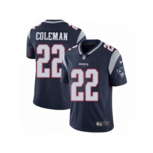 Men's Nike New England Patriots #22 Justin Coleman Vapor Untouchable Limited Navy Blue Team Color NFL Jersey