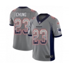 Men's Nike New England Patriots #23 Patrick Chung Limited Gray Rush Drift Fashion NFL Jersey