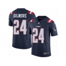 Men's Nike New England Patriots #24 Stephon Gilmore Limited Navy Blue Rush NFL Jersey