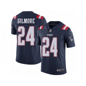 Men's Nike New England Patriots #24 Stephon Gilmore Limited Navy Blue Rush NFL Jersey