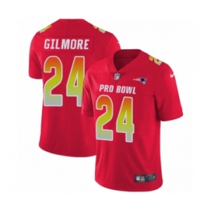 Men's Nike New England Patriots #24 Stephon Gilmore Limited Red AFC 2019 Pro Bowl NFL Jersey