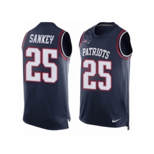 Men's Nike New England Patriots #25 Bishop Sankey Limited Navy Blue Player Name & Number Tank Top NFL Jersey