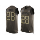 Men's Nike New England Patriots #28 James White Limited Green Salute to Service Tank Top NFL Jersey