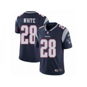 Men's Nike New England Patriots #28 James White Vapor Untouchable Limited Navy Blue Team Color NFL Jersey