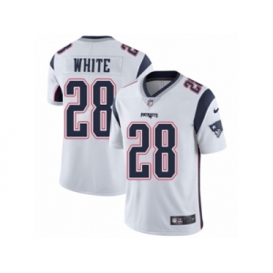 Men's Nike New England Patriots #28 James White Vapor Untouchable Limited White NFL Jersey