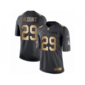 Men's Nike New England Patriots #29 LeGarrette Blount Limited Black Gold Salute to Service NFL Jersey