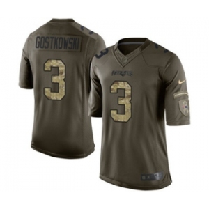 Men's Nike New England Patriots #3 Stephen Gostkowski Limited Green Salute to Service NFL Jersey