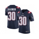 Men's Nike New England Patriots #30 Duron Harmon Limited Navy Blue Rush NFL Jersey