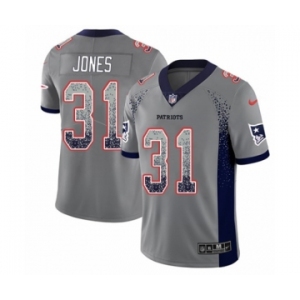 Men's Nike New England Patriots #31 Jonathan Jones Limited Gray Rush Drift Fashion NFL Jersey