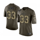 Men's Nike New England Patriots #33 Dion Lewis Limited Green Salute to Service NFL Jersey