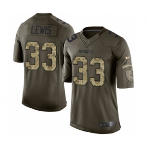 Men's Nike New England Patriots #33 Dion Lewis Limited Green Salute to Service NFL Jersey