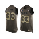 Men's Nike New England Patriots #33 Kevin Faulk Limited Green Salute to Service Tank Top NFL Jersey