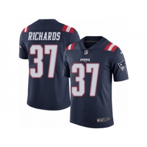 Men's Nike New England Patriots #37 Jordan Richards Limited Navy Blue Rush NFL Jersey