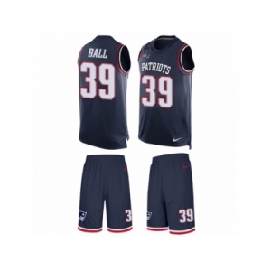 Men's Nike New England Patriots #39 Montee Ball Limited Navy Blue Tank Top Suit NFL Jersey