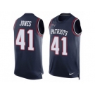 Men's Nike New England Patriots #41 Cyrus Jones Limited Navy Blue Player Name & Number Tank Top NFL Jersey