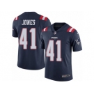 Men's Nike New England Patriots #41 Cyrus Jones Limited Navy Blue Rush NFL Jersey