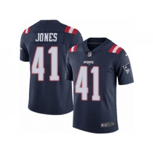 Men's Nike New England Patriots #41 Cyrus Jones Limited Navy Blue Rush NFL Jersey