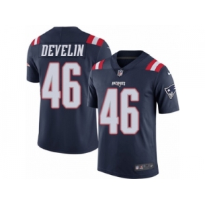 Men's Nike New England Patriots #46 James Develin Limited Navy Blue Rush NFL Jersey