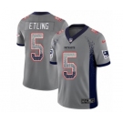 Men's Nike New England Patriots #5 Danny Etling Limited Gray Rush Drift Fashion NFL Jersey