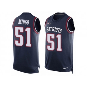 Men's Nike New England Patriots #51 Barkevious Mingo Limited Navy Blue Player Name & Number Tank Top NFL Jersey