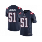 Men's Nike New England Patriots #51 Barkevious Mingo Limited Navy Blue Rush NFL Jersey