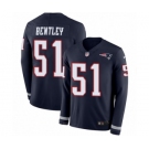 Men's Nike New England Patriots #51 Ja'Whaun Bentley Limited Navy Blue Therma Long Sleeve NFL Jersey