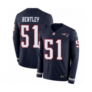 Men's Nike New England Patriots #51 Ja'Whaun Bentley Limited Navy Blue Therma Long Sleeve NFL Jersey