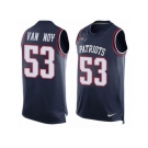 Men's Nike New England Patriots #53 Kyle Van Noy Limited Navy Blue Player Name & Number Tank Top NFL Jersey