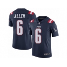 Men's Nike New England Patriots #6 Ryan Allen Limited Navy Blue Rush NFL Jersey