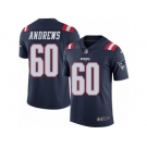 Men's Nike New England Patriots #60 David Andrews Limited Navy Blue Rush NFL Jersey