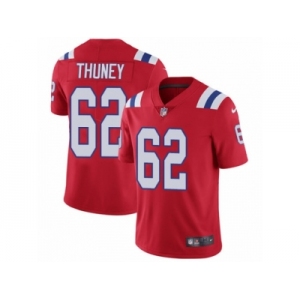 Men's Nike New England Patriots #62 Joe Thuney Vapor Untouchable Limited Red Alternate NFL Jersey