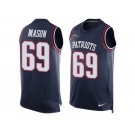 Men's Nike New England Patriots #69 Shaq Mason Limited Navy Blue Player Name & Number Tank Top NFL Jersey