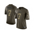 Men's Nike New England Patriots #7 Jacoby Brissett Limited Green Salute to Service NFL Jersey