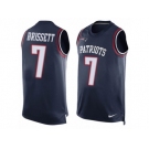 Men's Nike New England Patriots #7 Jacoby Brissett Limited Navy Blue Player Name & Number Tank Top NFL Jersey