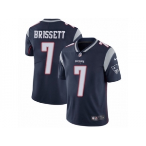 Men's Nike New England Patriots #7 Jacoby Brissett Vapor Untouchable Limited Navy Blue Team Color NFL Jersey