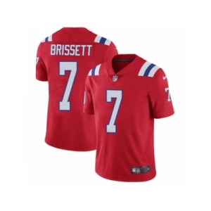 Men's Nike New England Patriots #7 Jacoby Brissett Vapor Untouchable Limited Red Alternate NFL Jersey