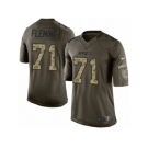 Men's Nike New England Patriots #71 Cameron Fleming Limited Green Salute to Service NFL Jersey