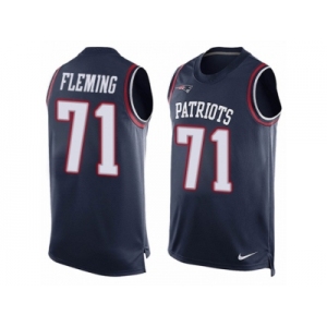 Men's Nike New England Patriots #71 Cameron Fleming Limited Navy Blue Player Name & Number Tank Top NFL Jersey